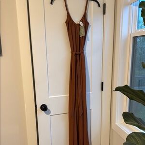 Brown Knit Pant Romper